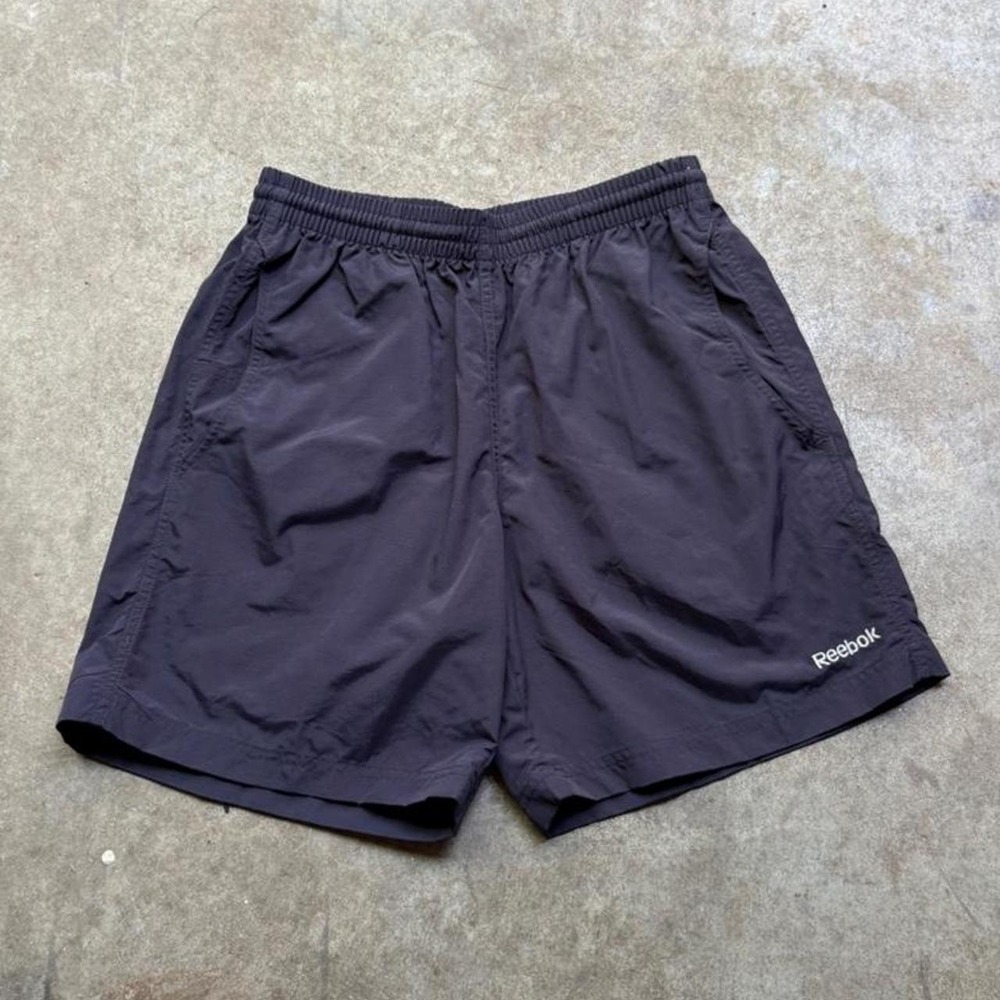 Reebok black nylon shorts with drawstring waist  Size mens small